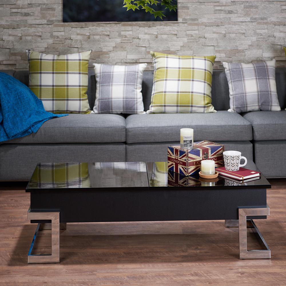 Calnan Coffee Table in Black & Chrome 81855