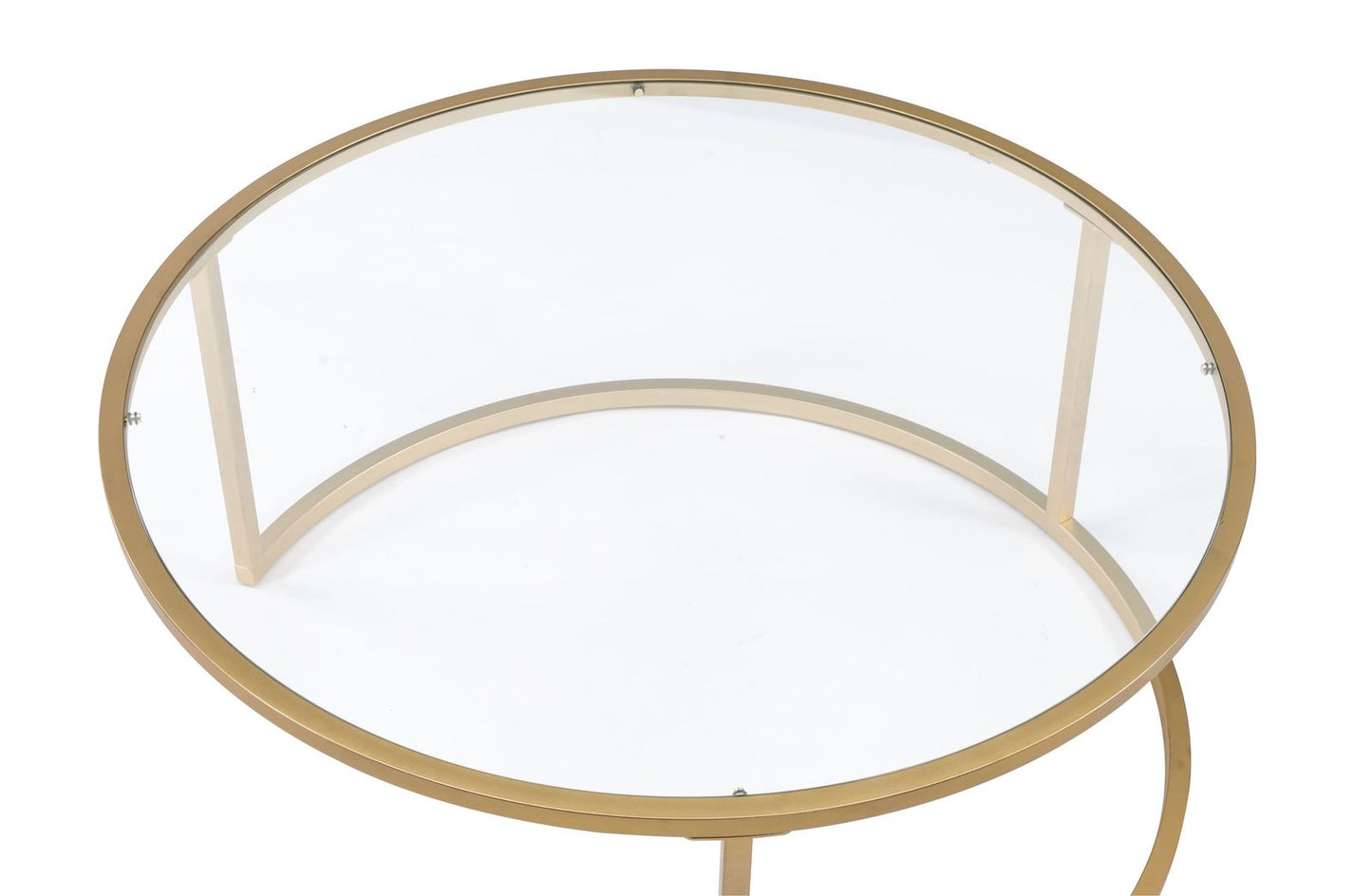 Shanish Nesting Table Set (2Pc Pk) in Faux Marble & Gold 81110