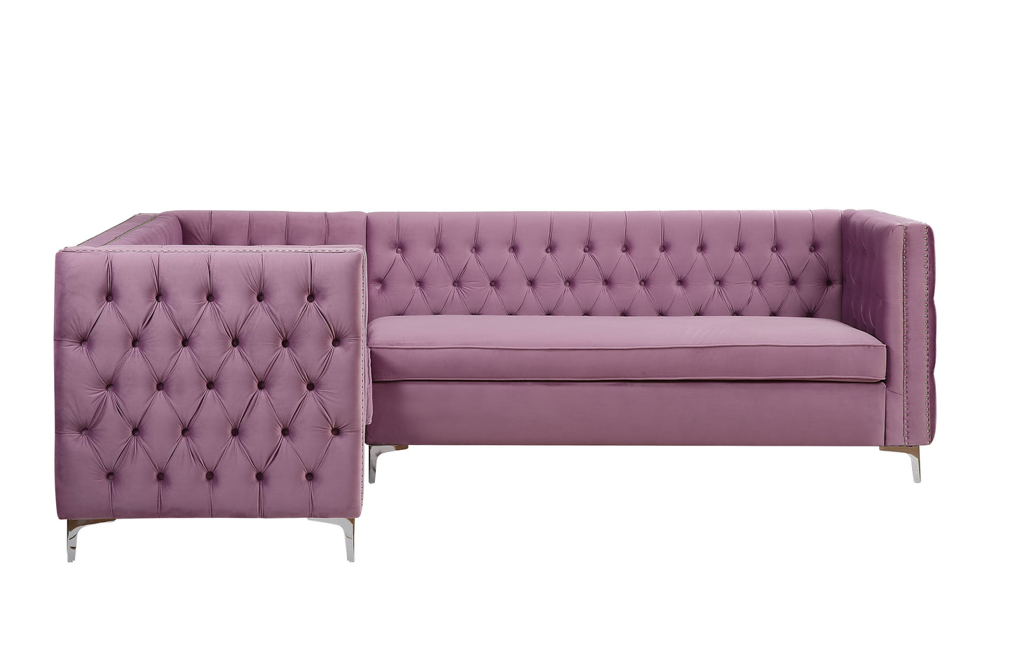 Rhett Sectional Sofa, Purple Velvet 55500