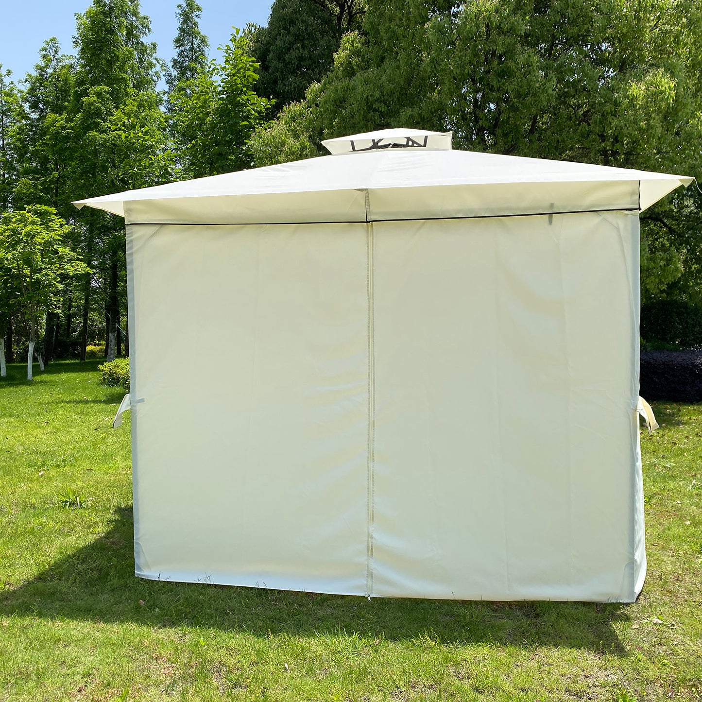 10x10 Ft Outdoor Patio Garden Gazebo Tent,Outdoor Shading, Gazebo Canopy With Curta,Beige