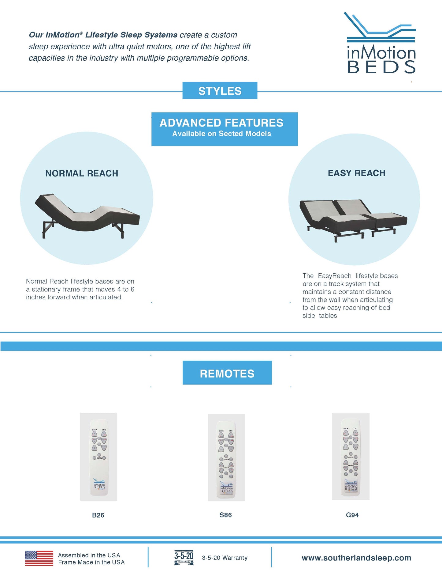 S86 InMotion Silver Power Full Bed Frame,Base 54x74x6