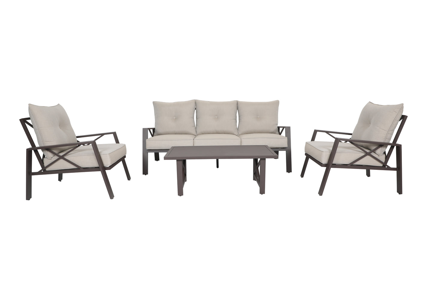 Modern Muse 4 pcs Aluminum Patio Sofa set with Cushion,KD