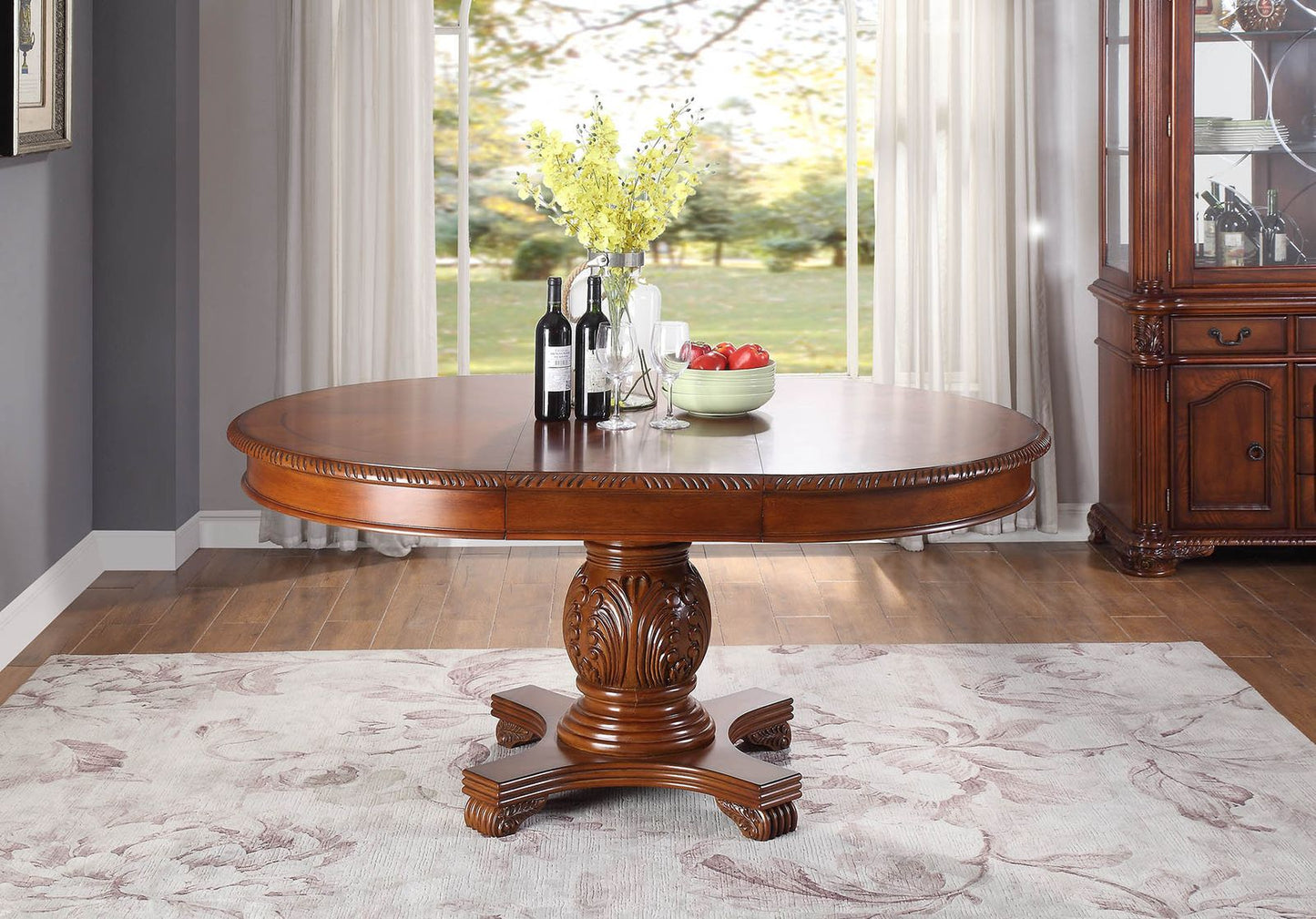 Chateau De Ville Dining Table, Cherry (1Set/2Ctn) 64170