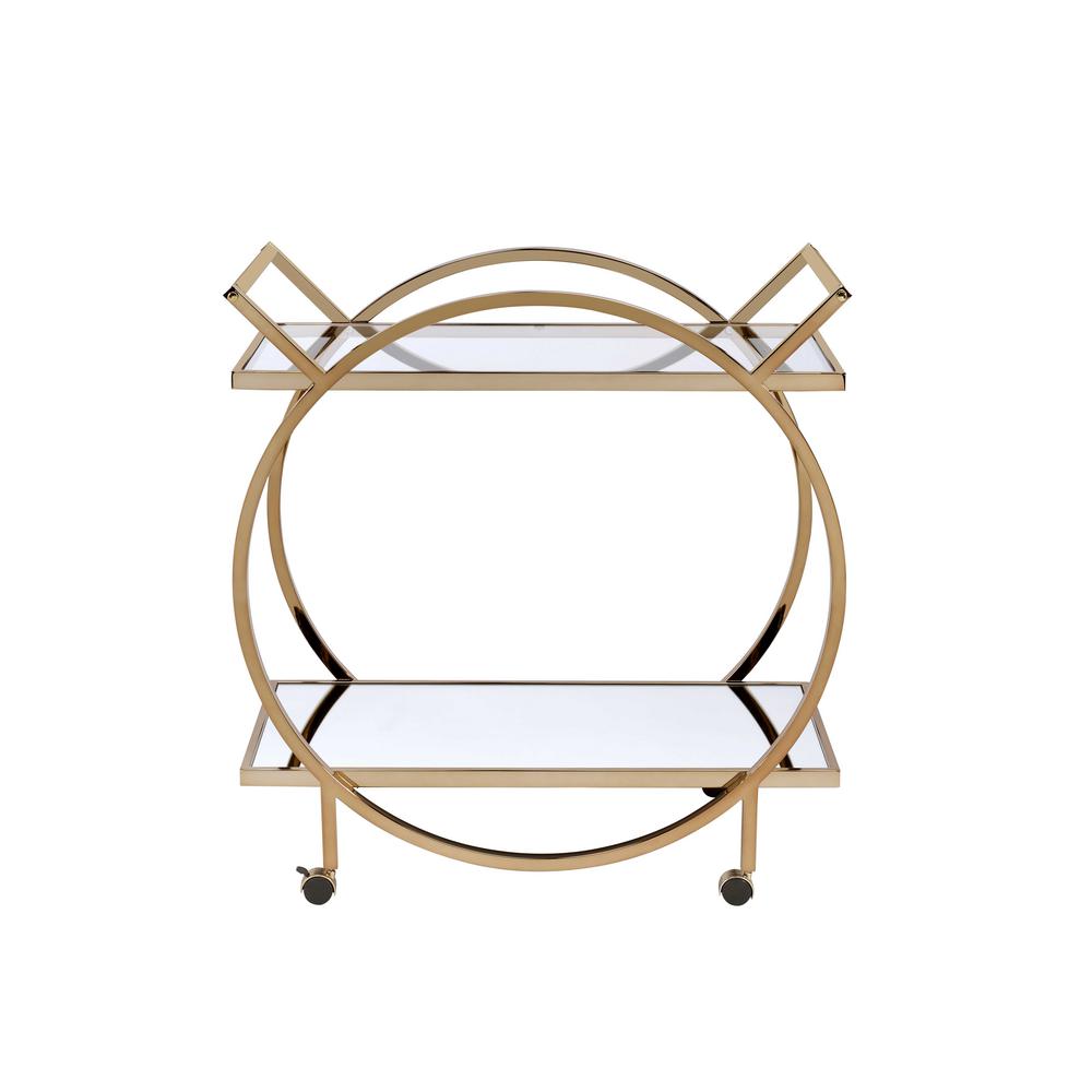 Traverse Serving Cart, Champagne & Mirrored 98295