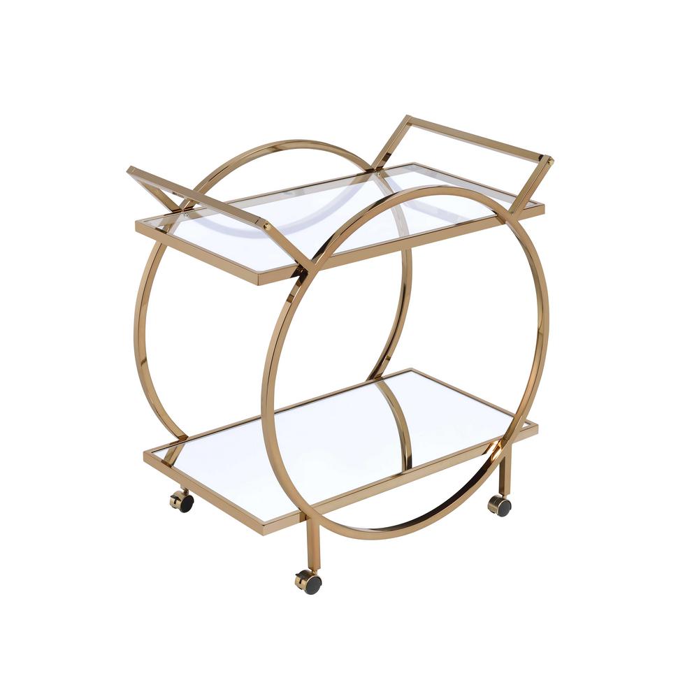 Traverse Serving Cart, Champagne & Mirrored 98295