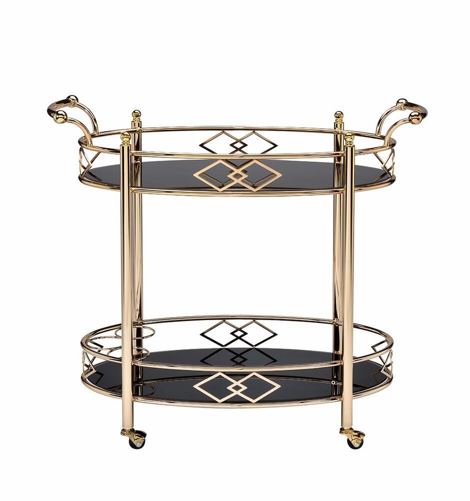 Ottesen Serving Cart, Gold Glass