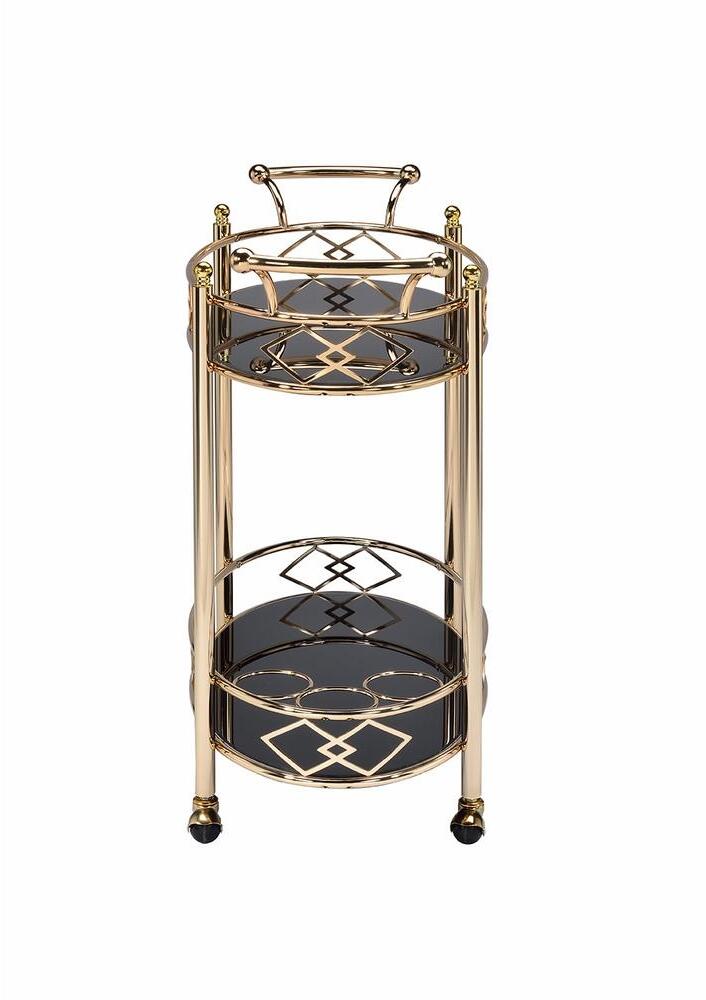 Ottesen Serving Cart, Gold Glass
