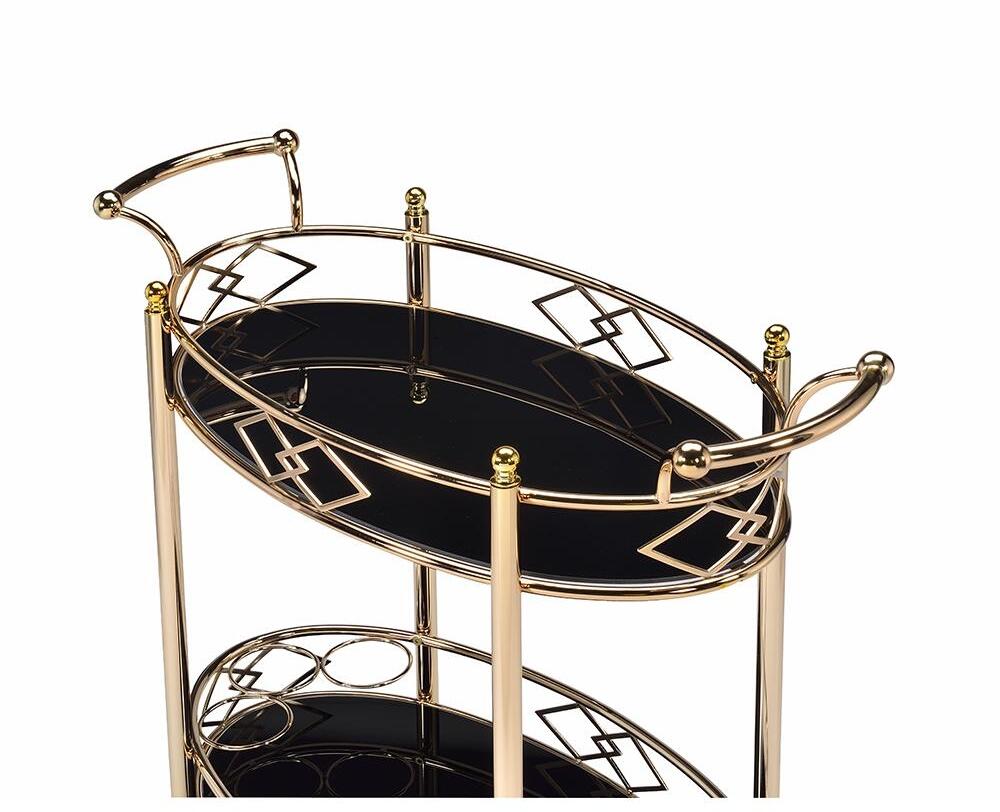Ottesen Serving Cart, Gold Glass