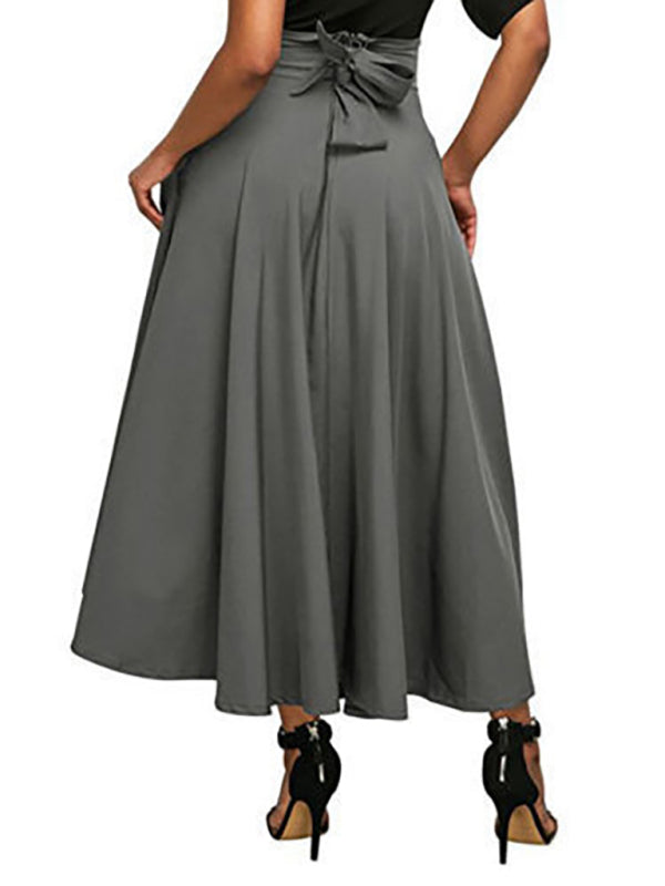 Women's High Waist Lace Up Skirt