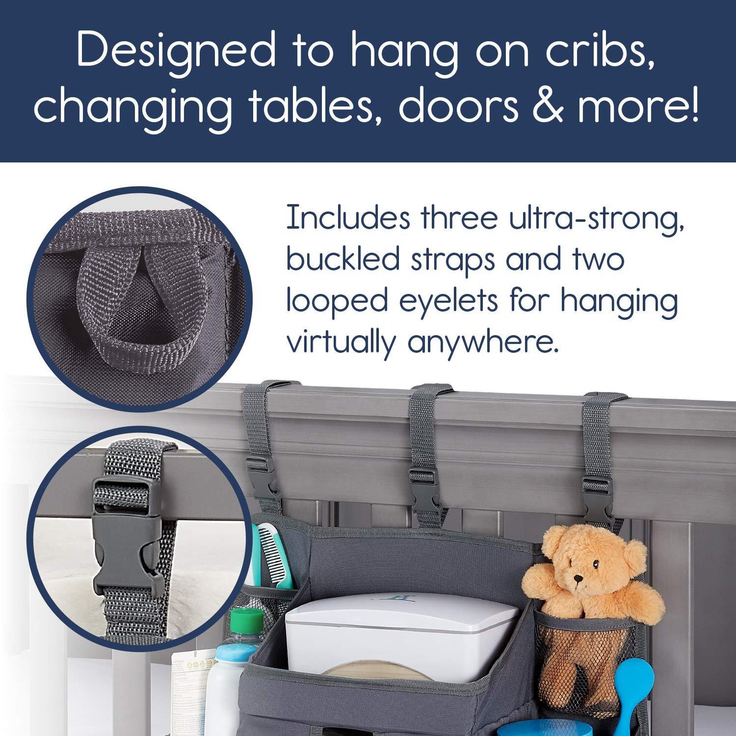 Baby Crib Bedside Storage Hanging Bag Diaper Bag