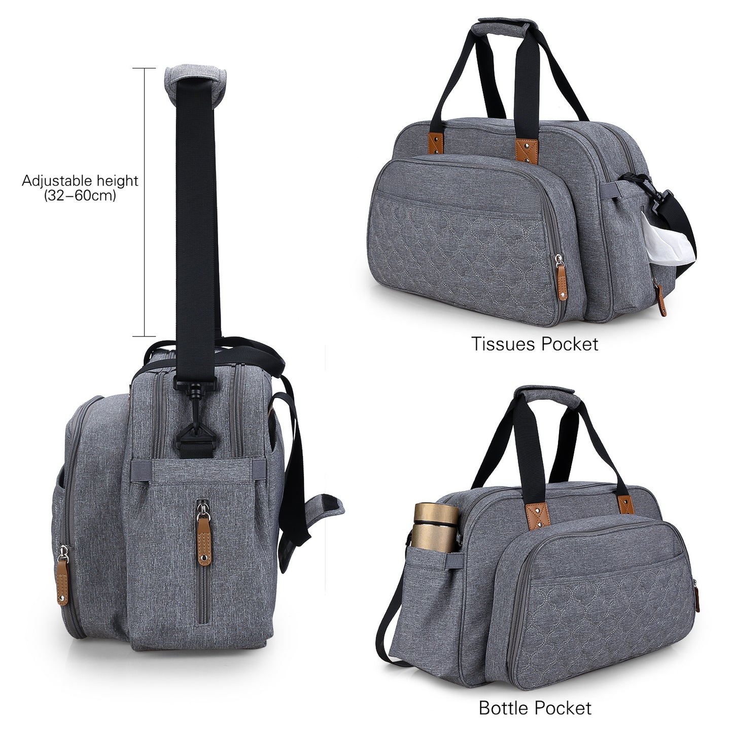 Convertible Baby Diaper Bag for Outdoor with Multi-Purpose Travel Bag
