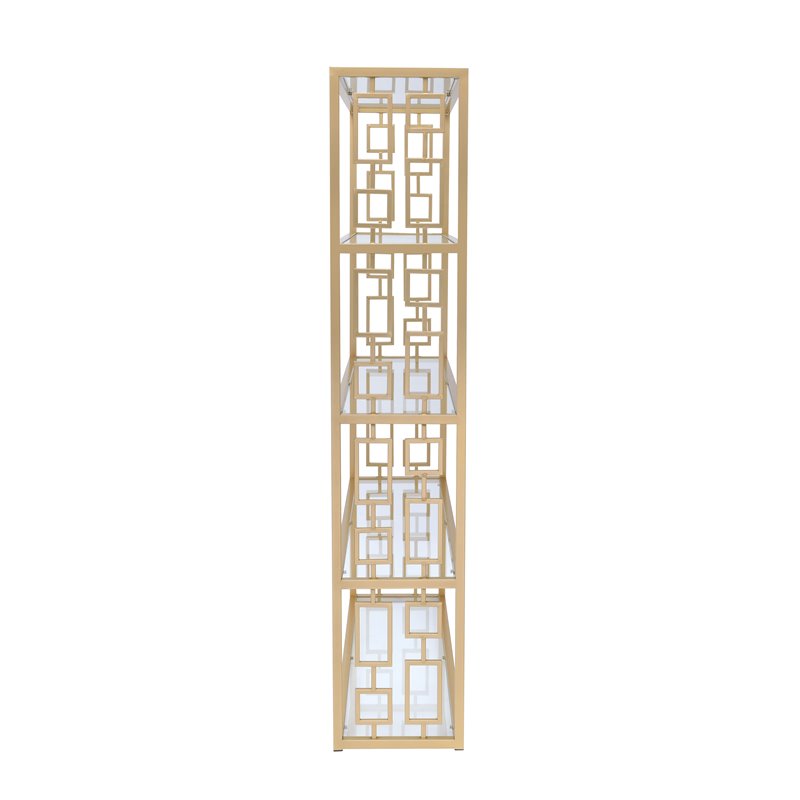 Blanrio Bookshelf in Gold & Clear Glass 92465