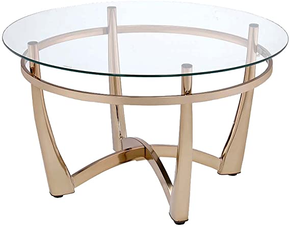Orlando II Coffee Table in Champagne & Clear Glass 81610