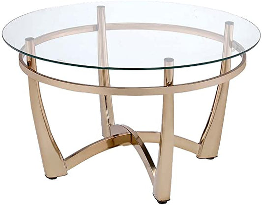 Orlando II Coffee Table in Champagne & Clear Glass 81610