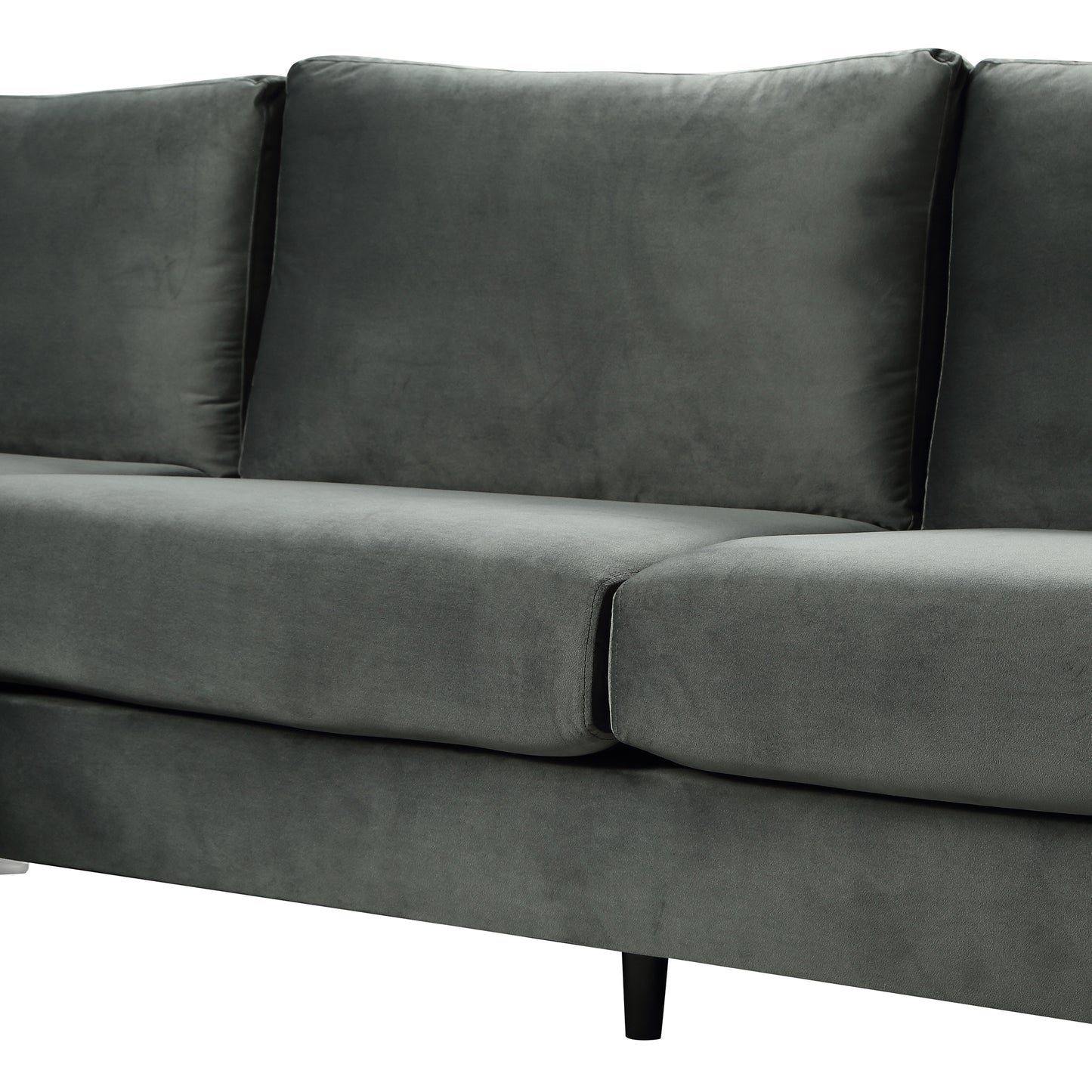 Sectional Sofa with Two Pillows, U-Shape Upholstered Couch with Modern Elegant Velvet for Living Room Apartment