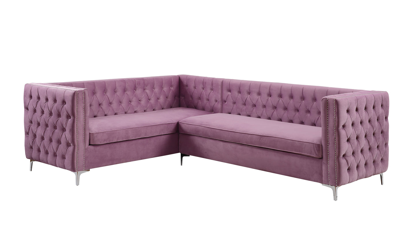Rhett Sectional Sofa, Purple Velvet 55500