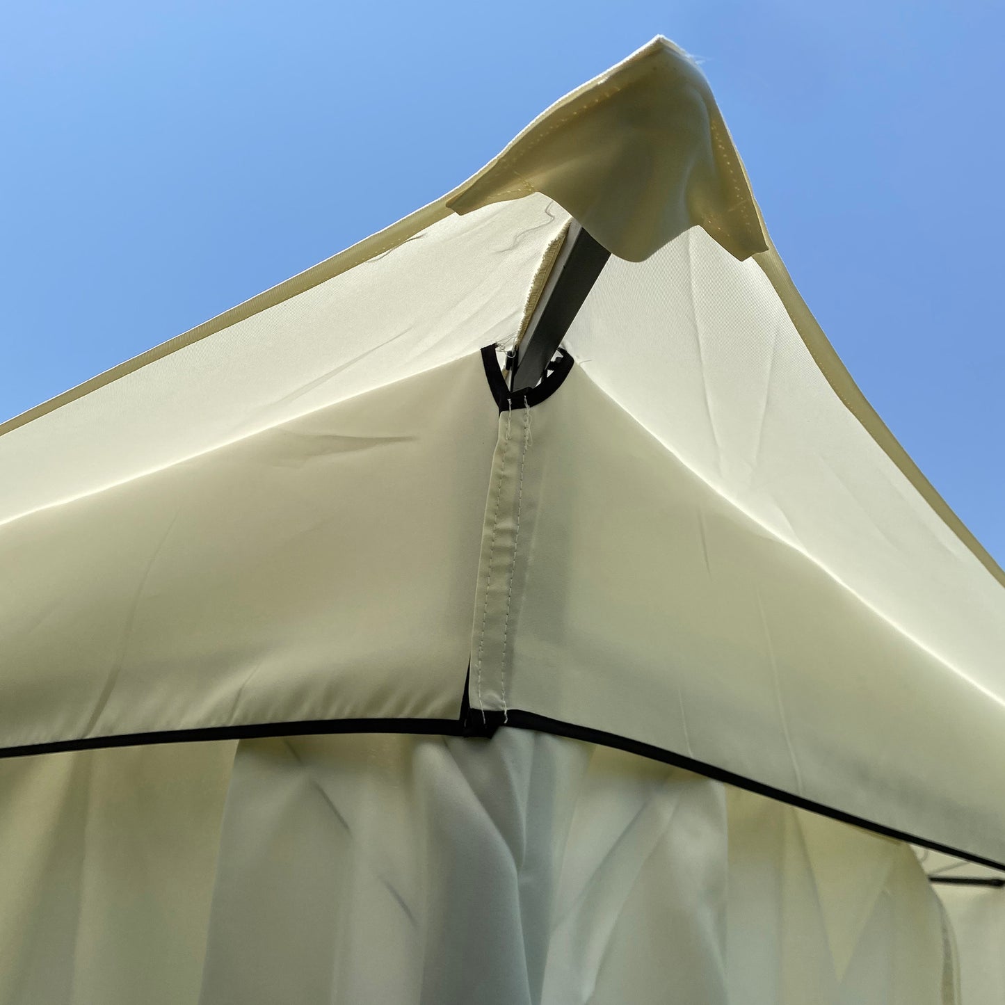 10x10 Ft Outdoor Patio Garden Gazebo Tent,Outdoor Shading, Gazebo Canopy With Curta,Beige