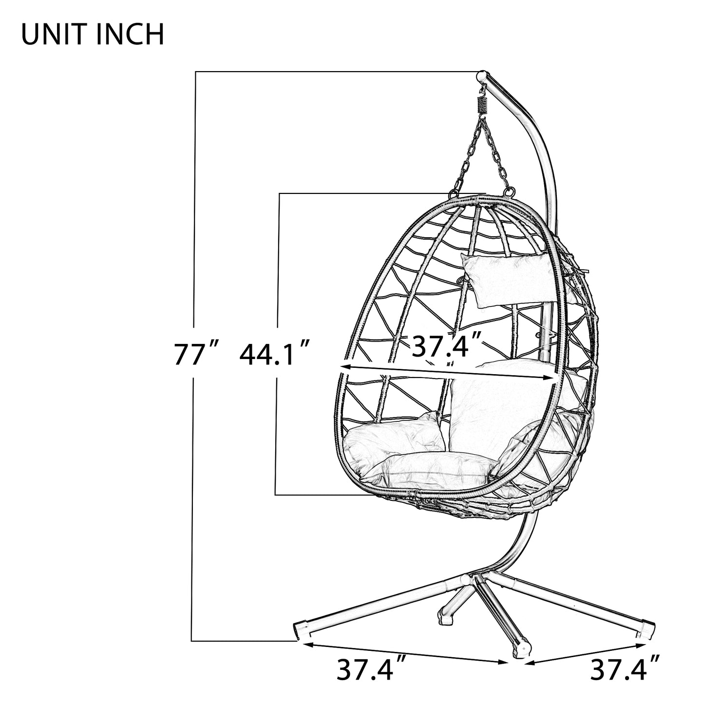 Indoor Outdoor Swing Chair with Stand