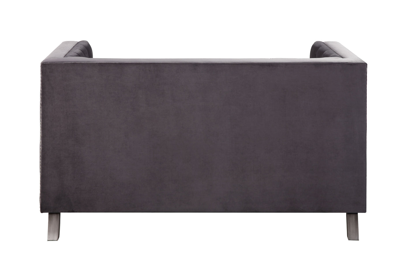 Hegio Loveseat w/2 Pillows, Gray Velvet 55266
