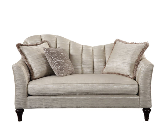 Athalia Loveseat w/3 Pillows, Shimmering Pearl 55306