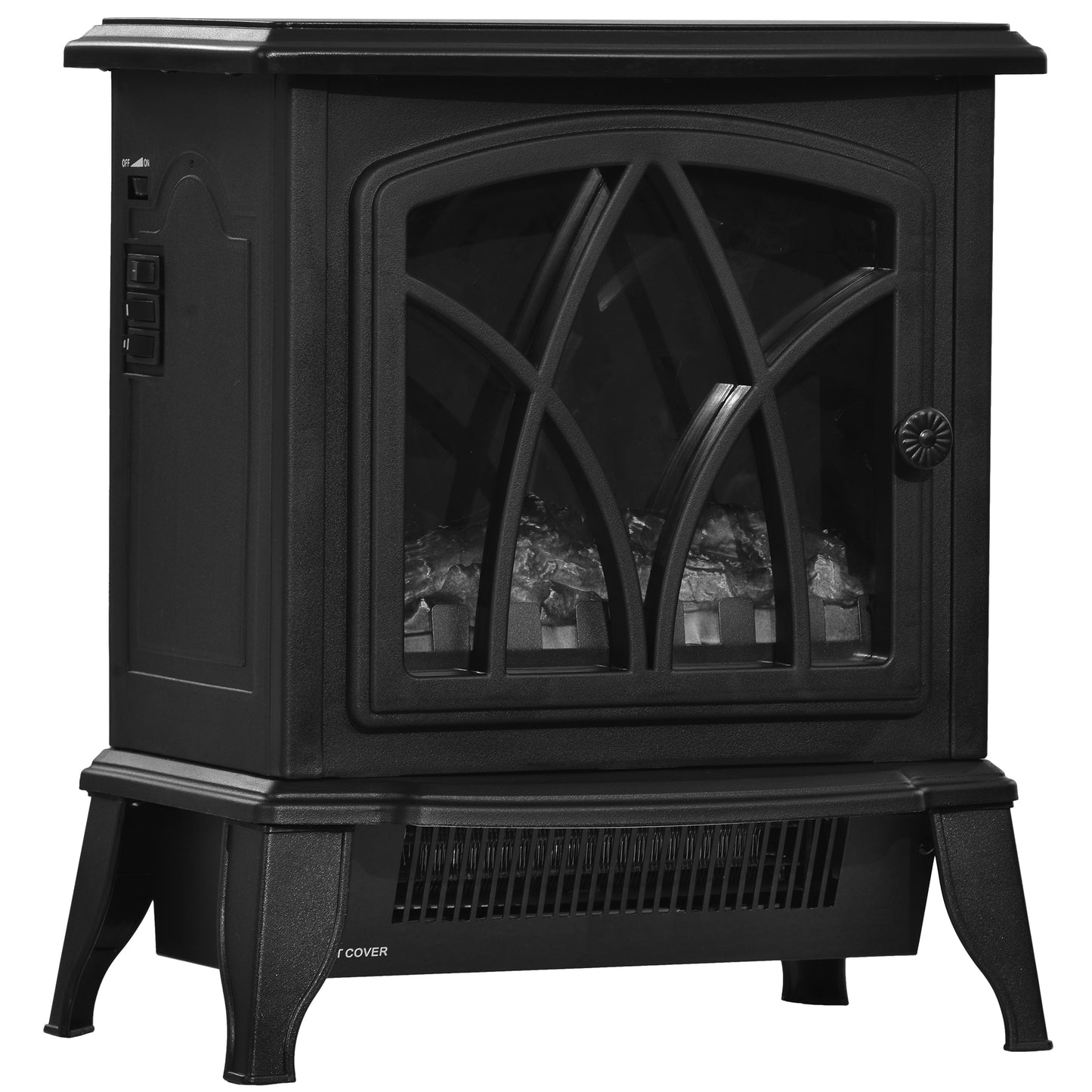 Portable Electric Fireplace Stove, Heater with Realistic Flame Effect, 2000W Overheat Auto Shut Off Safety Function