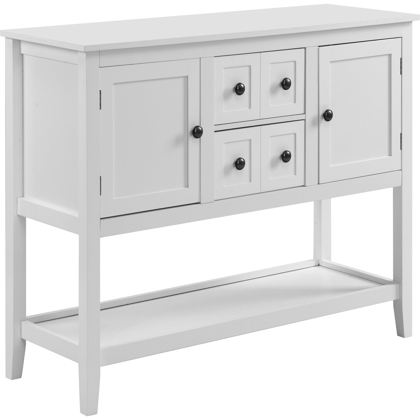 Hallway White Wooden Table with 3 big functional drawers and a fixed lower shelf