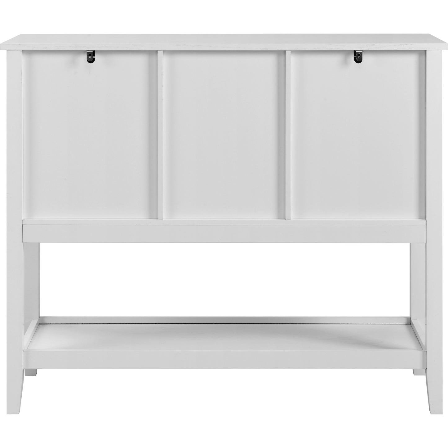 Hallway White Wooden Table with 3 big functional drawers and a fixed lower shelf