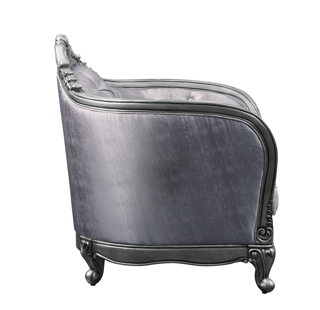 Ariadne Sofa w/5 Pillows, Fabric & Platinum 55345