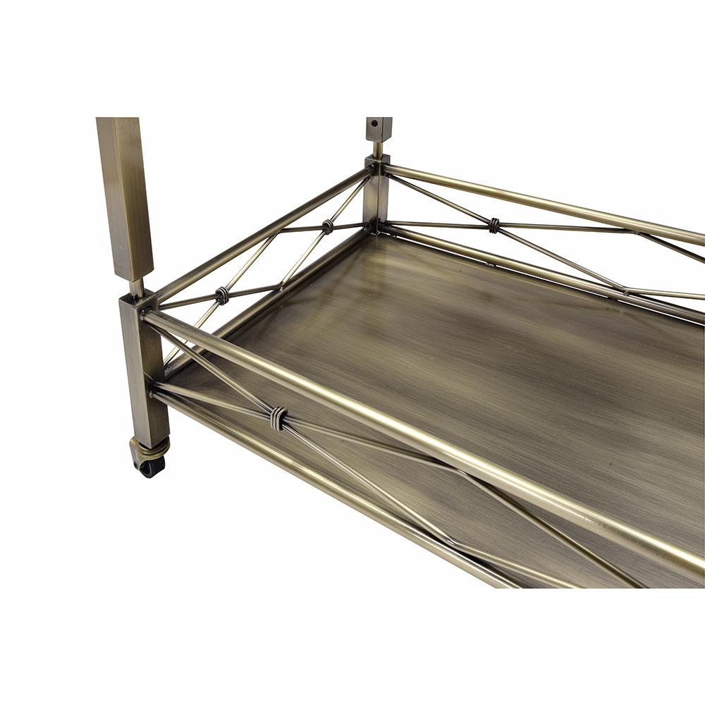 Matiesen Serving Cart, Antique Gold & Clear Glass 98350