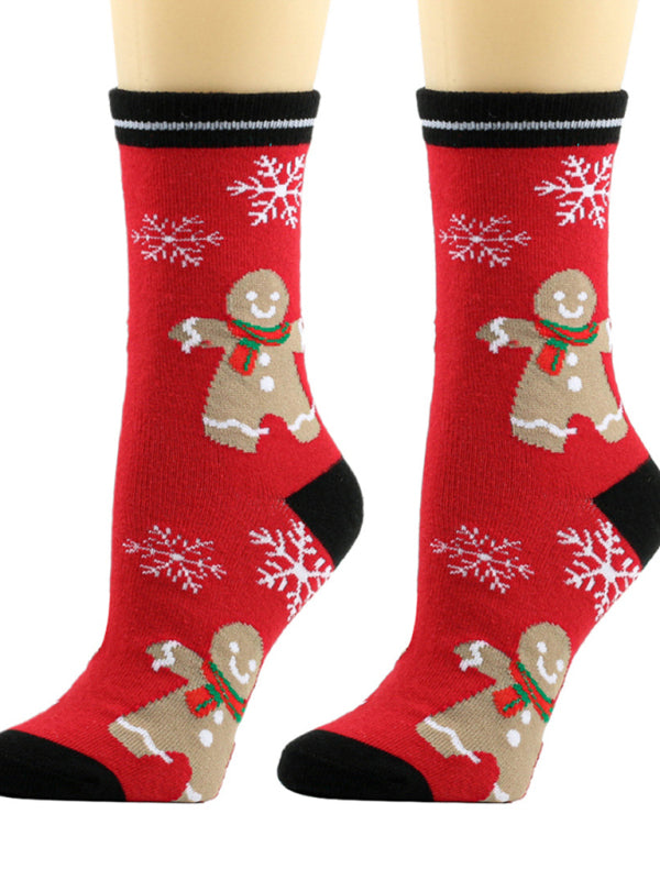 Women's Christmas Flower Snowflake Socks