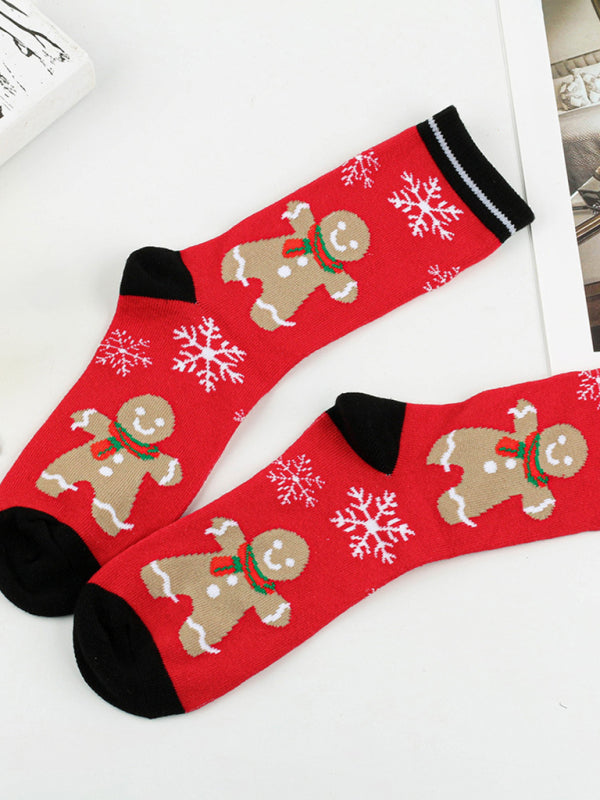 Women's Christmas Flower Snowflake Socks