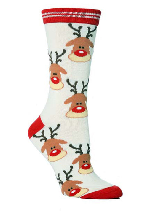 Women's Christmas Color Mid Tube Cotton Socks