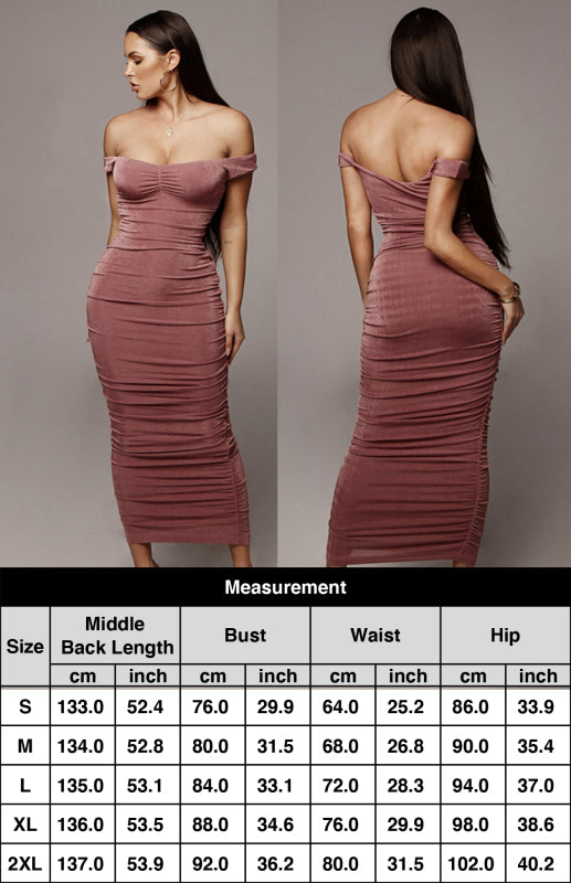Sexy Off-the-shoulder Long Pleated Dress