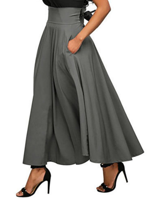 Women's High Waist Lace Up Skirt