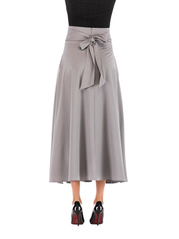 Women's High Waist Lace Up Skirt